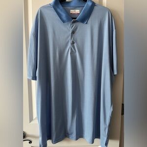 Grand Slam Performance Blue and White Striped Polo